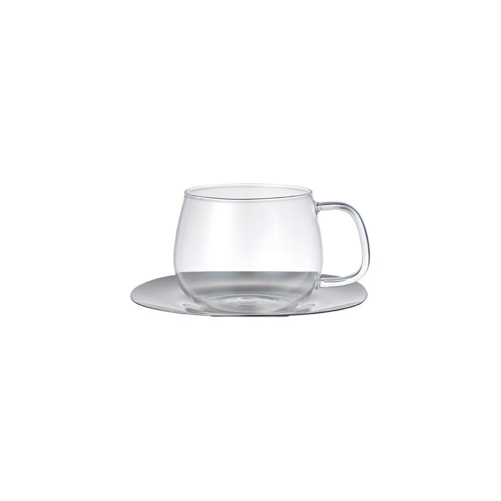 UNITEA cup & saucer 350ml stainless steel